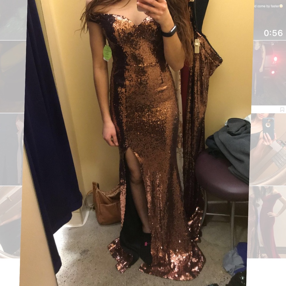 Copper sequin dress SOLD
